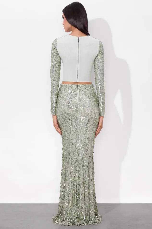 Alice Olivia Charity Sequin Gown Skirt Sea Spray Women Skirts