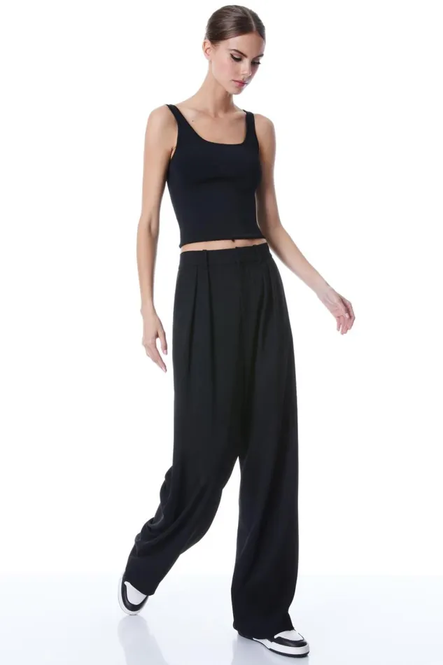 Alice Olivia Daryn Sculpting Tank Black Women Tops