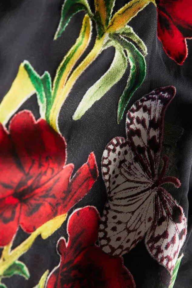 Alice Olivia Delaina Velvet Top In The Wind Floral Women Tops