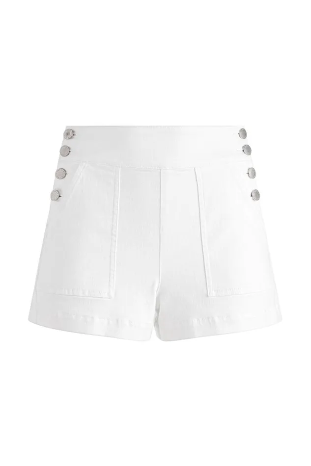 Alice Olivia Donald Jean Short White Women Shorts