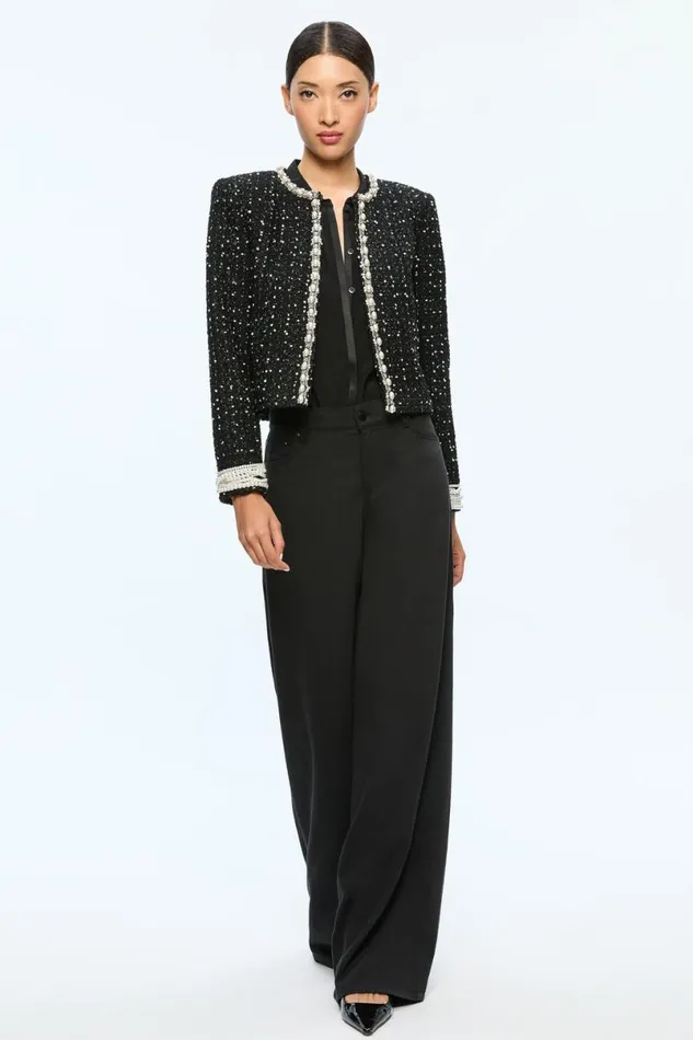 Alice Olivia Dorian Jacket Blackwhite Women Outerwear