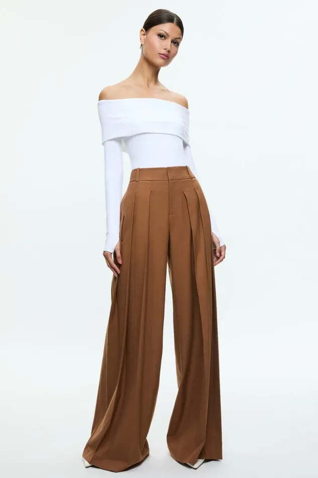 Alice Olivia Elia Bodysuit Off White Women Tops