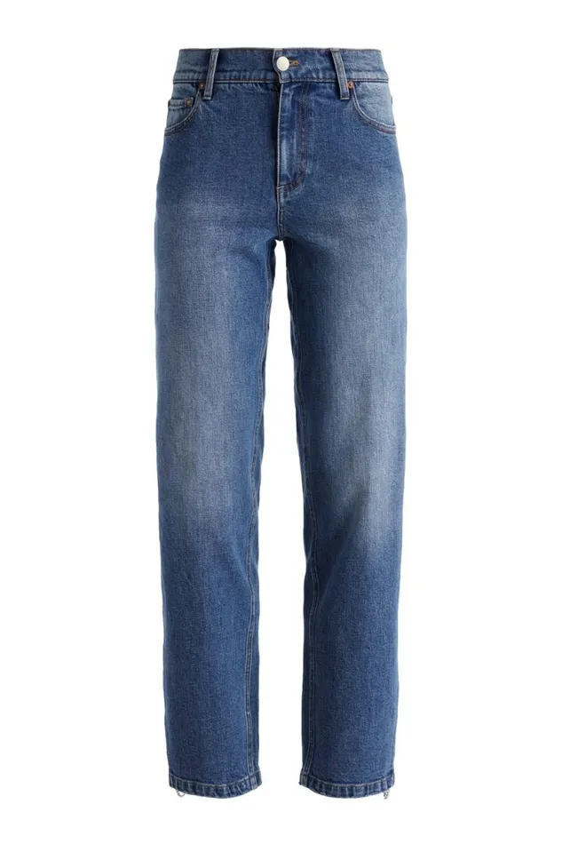Alice Olivia Gayle Embellished Side Jean Brooklyn Blue Women Pants