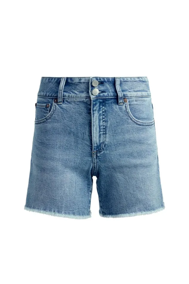 Alice Olivia Han High Rise Wide Waistband Short Rockstar Blue Women Shorts