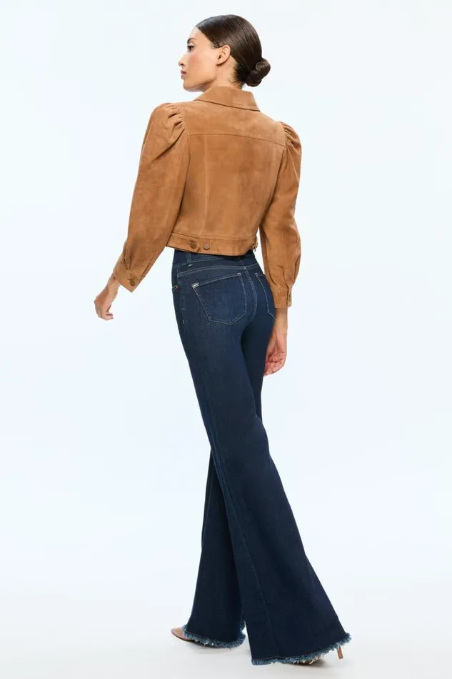 Alice Olivia Lana Suede Jacket Camel Women Outerwear