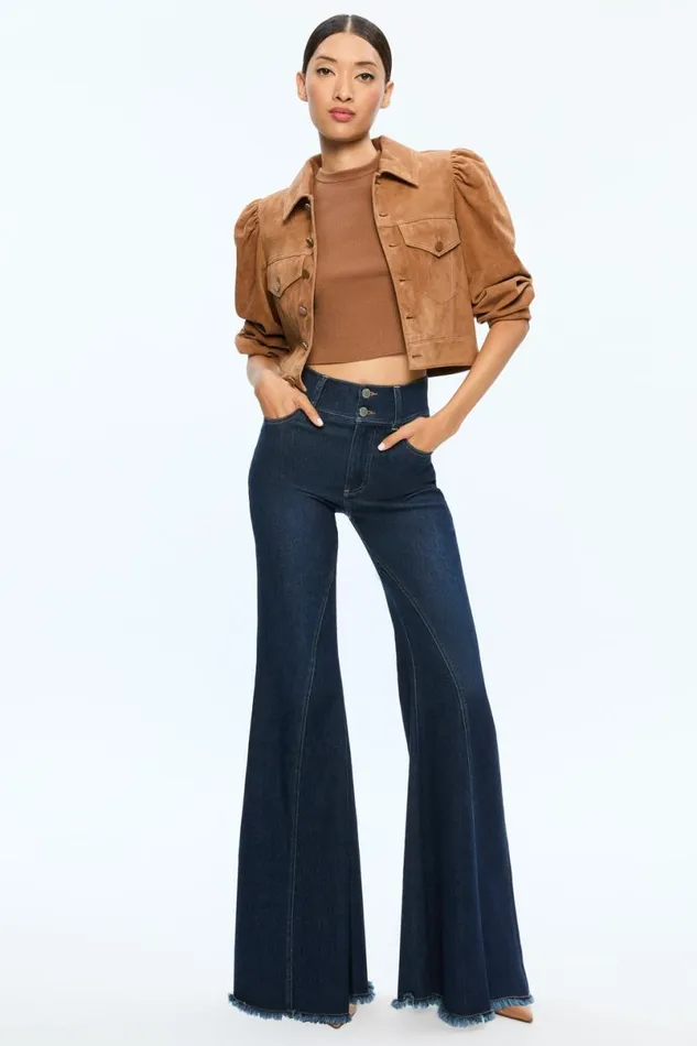 Alice Olivia Lana Suede Jacket Camel Women Outerwear