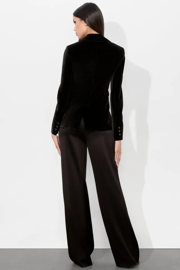 Alice Olivia Macey Velvet Blazer Black Women Outerwear