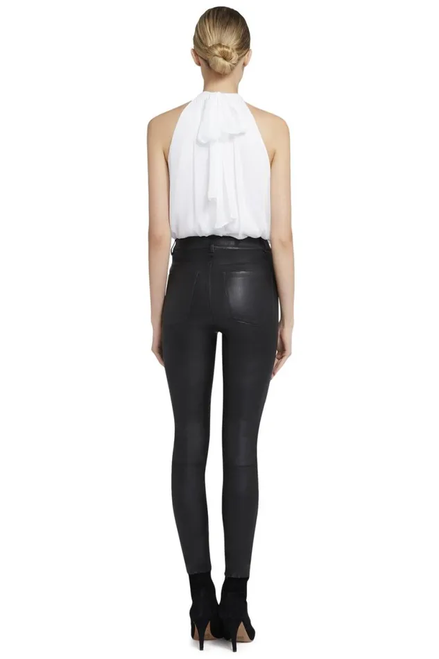 Alice Olivia Maris Halter Top White Women Tops