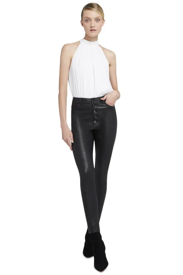 Alice Olivia Maris Halter Top White Women Tops