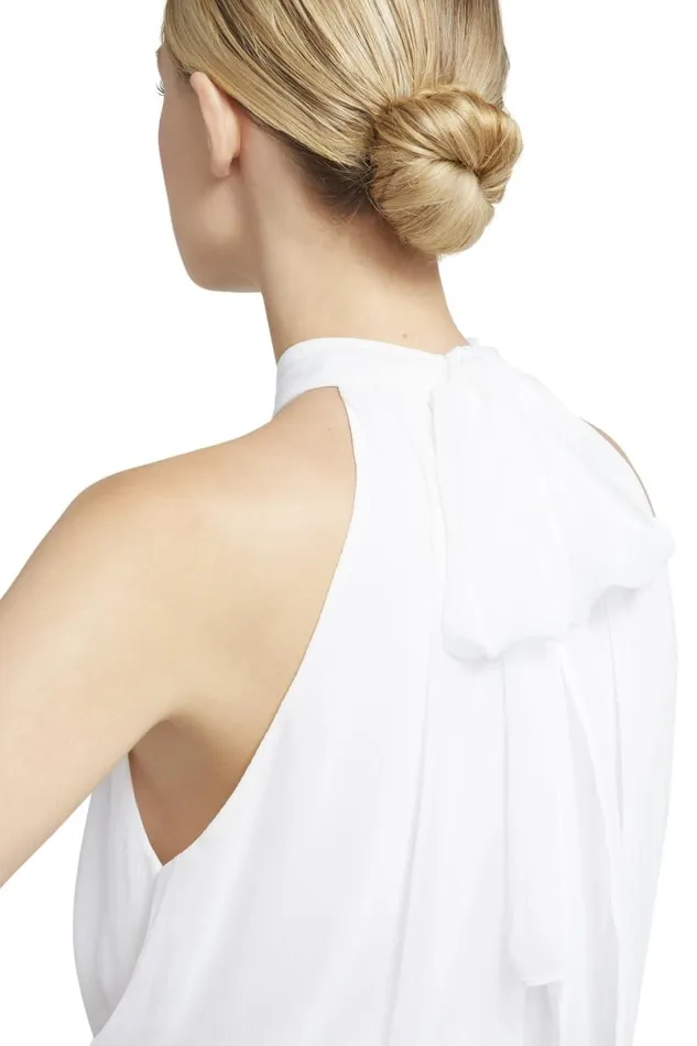 Alice Olivia Maris Halter Top White Women Tops