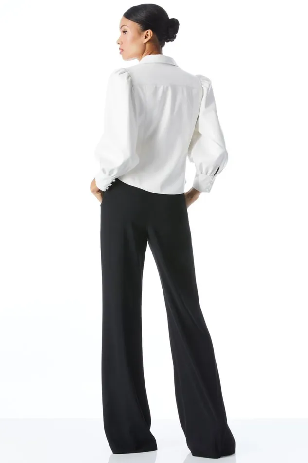 Alice Olivia Nadine Vegan Top Off White Women Tops