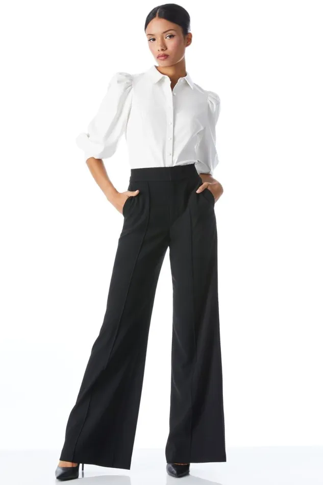 Alice Olivia Nadine Vegan Top Off White Women Tops