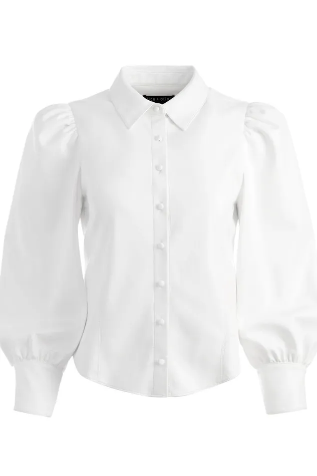 Alice Olivia Nadine Vegan Top Off White Women Tops