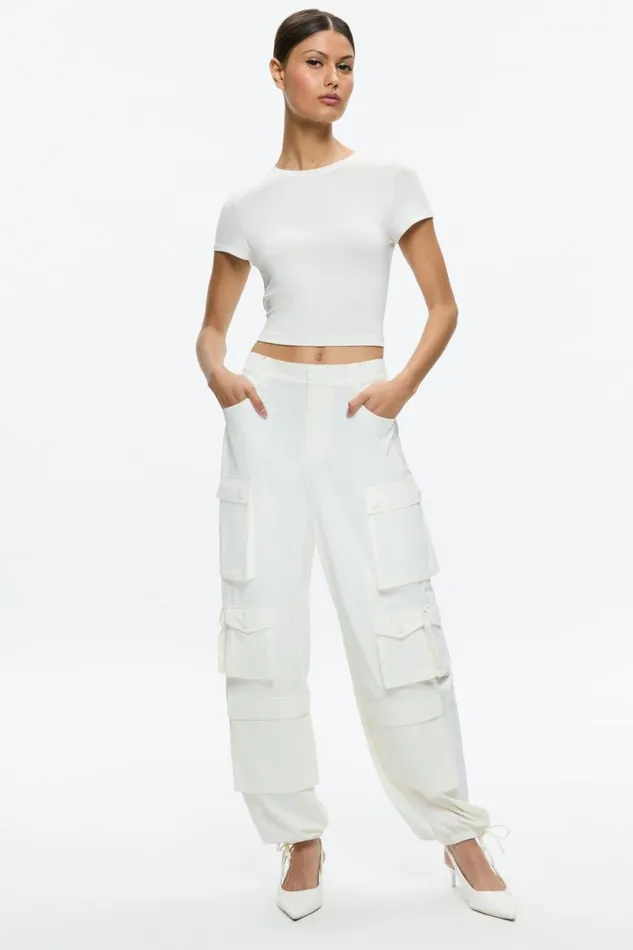 Alice Olivia Olympia Cargo Pants Off White Women Pants