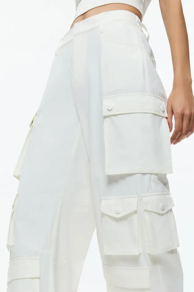 Alice Olivia Olympia Cargo Pants Off White Women Pants