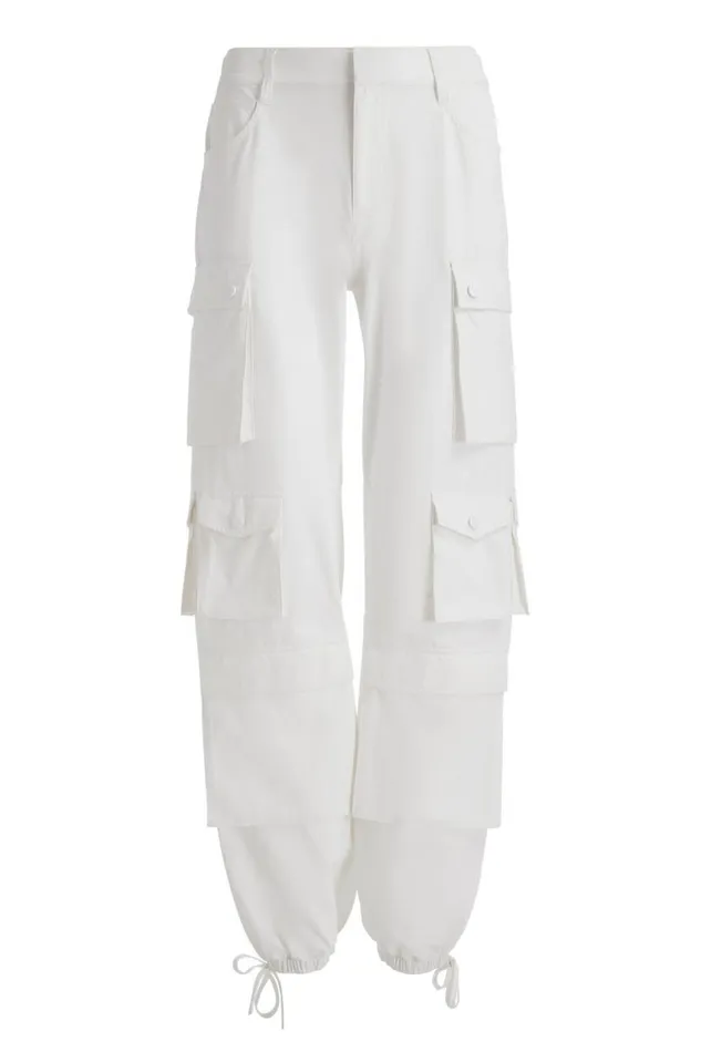 Alice Olivia Olympia Cargo Pants Off White Women Pants