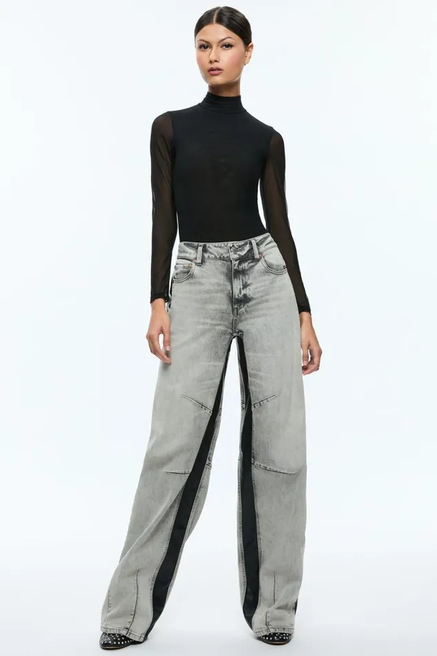 Alice Olivia Parker Jean Hayden Smokey Grey Women Pants