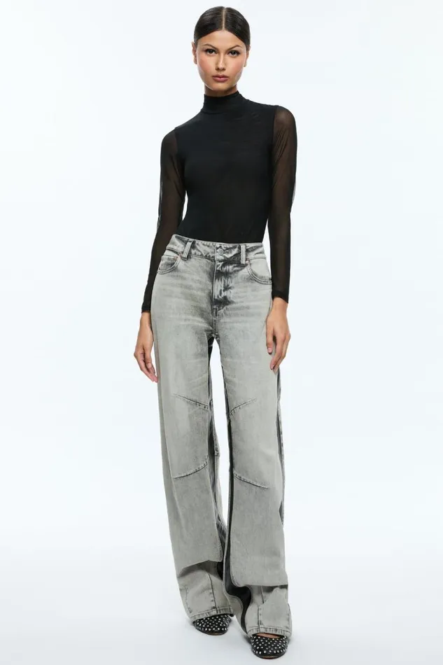 Alice Olivia Parker Jean Hayden Smokey Grey Women Pants