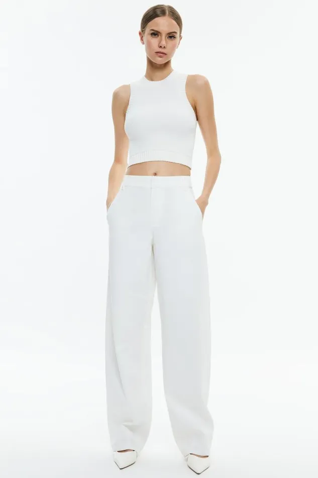Alice Olivia Porter Balloon Trouser Off White Women Pants
