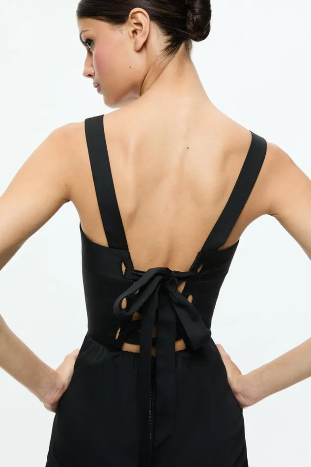 Alice Olivia Saige Midi Dress Black Women Dresses