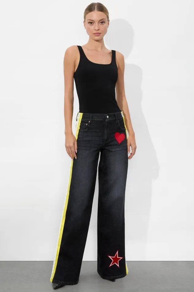 Alice Olivia Trish Jean Maya Charcoal Black Women Pants