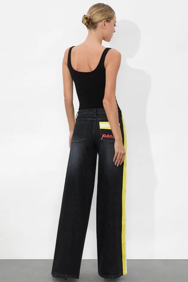 Alice Olivia Trish Jean Maya Charcoal Black Women Pants