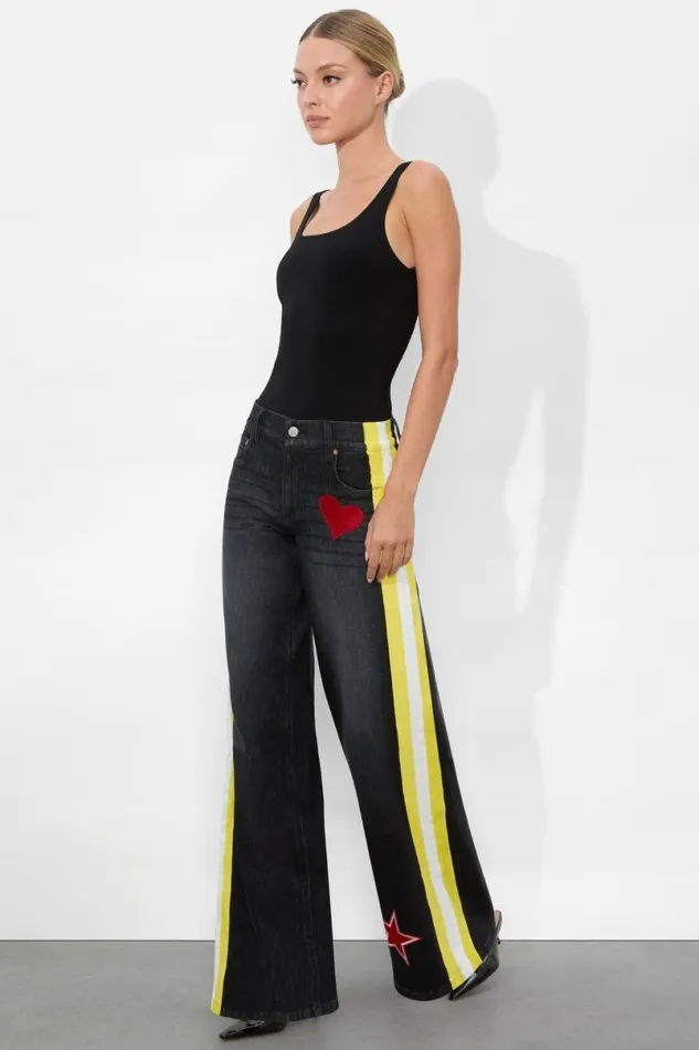 Alice Olivia Trish Jean Maya Charcoal Black Women Pants