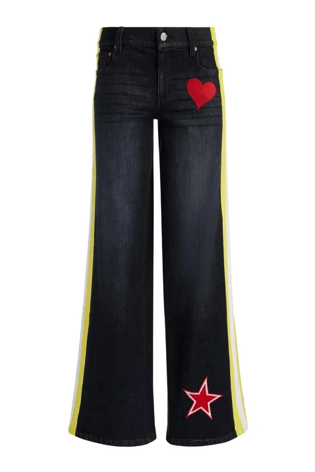 Alice Olivia Trish Jean Maya Charcoal Black Women Pants