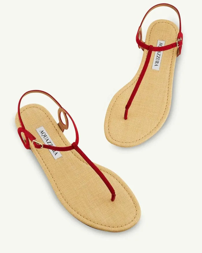 Almost Bare Sandal Flat Red Women Aquazzura Flats Almost Bare Sandal Flat Red Women Aquazzura Flats