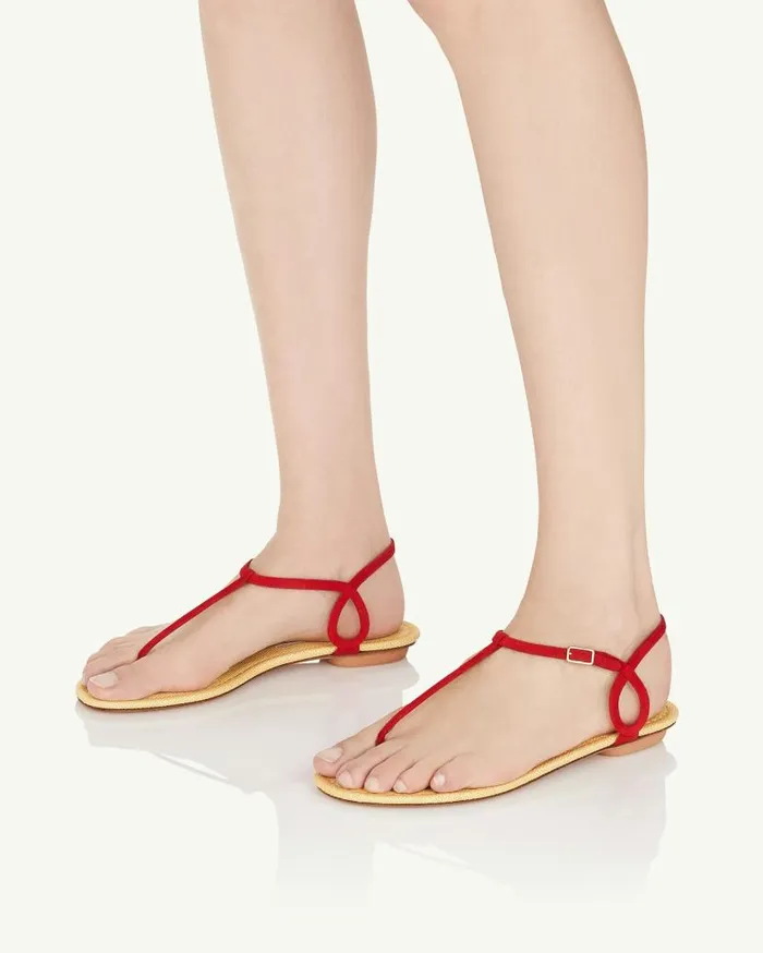 Almost Bare Sandal Flat Red Women Aquazzura Flats Almost Bare Sandal Flat Red Women Aquazzura Flats