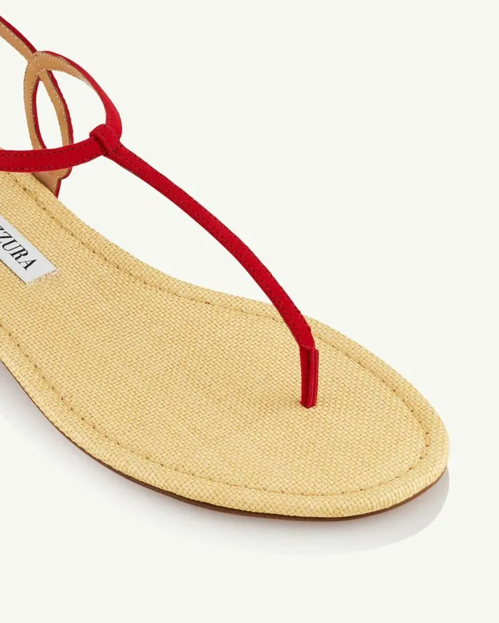 Almost Bare Sandal Flat Red Women Aquazzura Flats Almost Bare Sandal Flat Red Women Aquazzura Flats