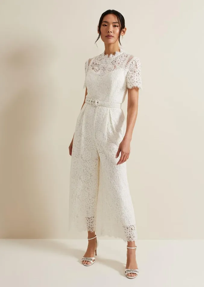 Amaliah Lace Jumpsuit Ivory Women Phase Eight Dresses