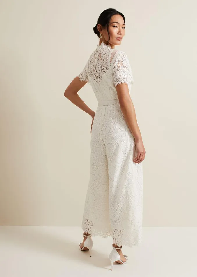 Amaliah Lace Jumpsuit Ivory Women Phase Eight Dresses