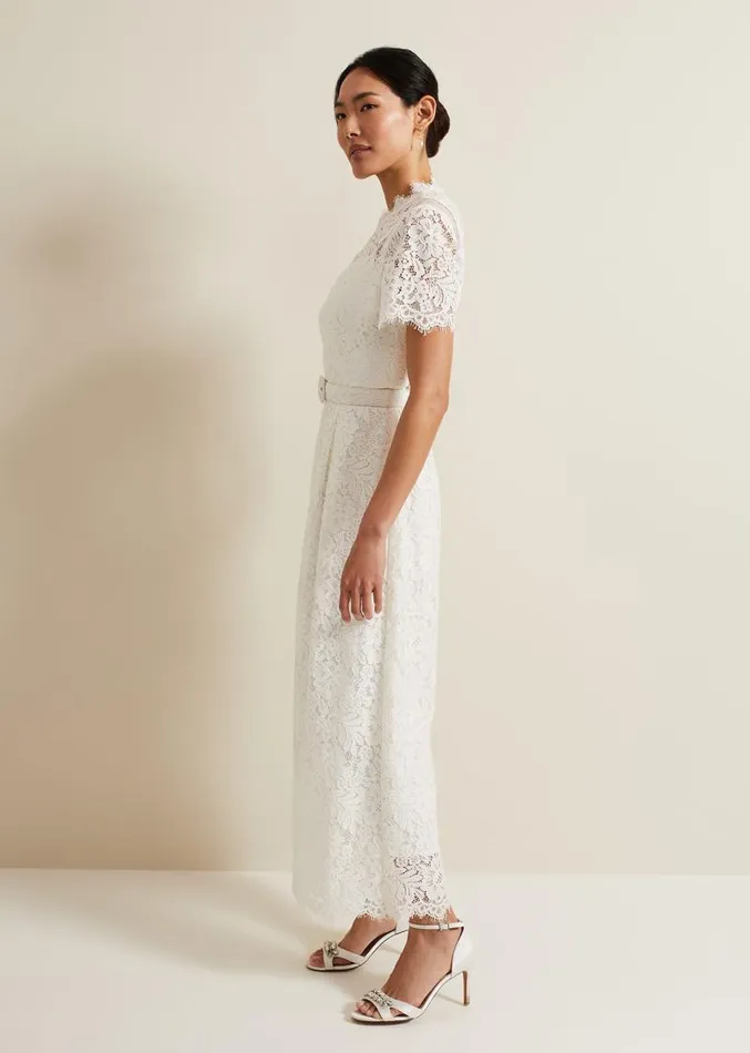 Amaliah Lace Jumpsuit Ivory Women Phase Eight Dresses