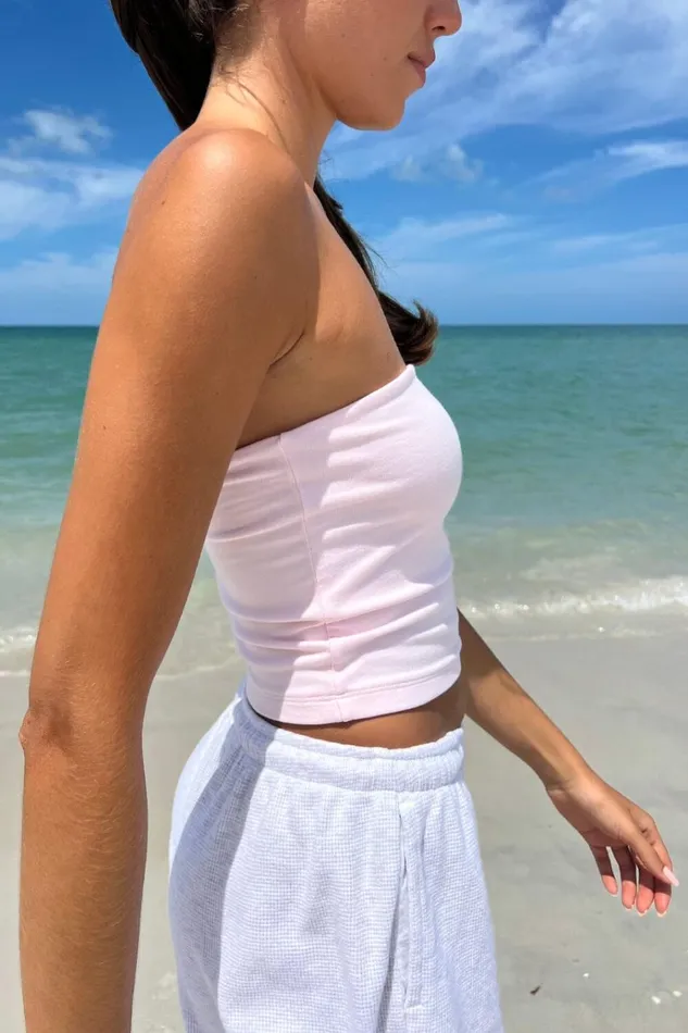 Amelia Crop Top Light Pink Women Brandy Melville Tops Amelia Crop Top Light Pink Women Brandy Melville Tops