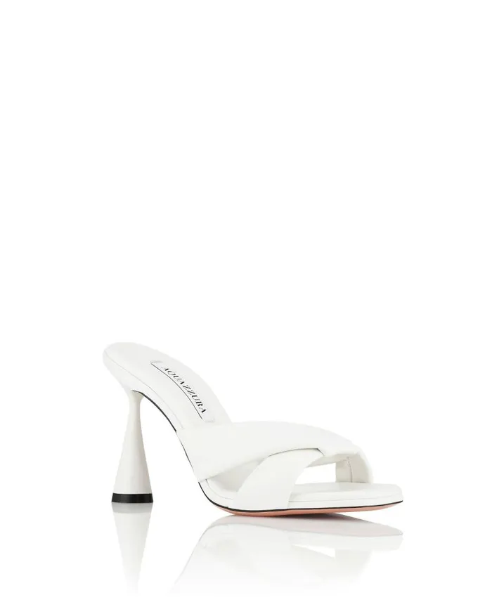 Amore Mule 95 White Women Aquazzura Sandals Amore Mule 95 White Women Aquazzura Sandals
