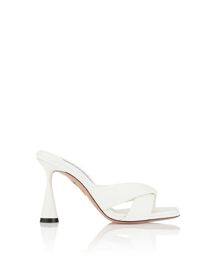 Amore Mule 95 White Women Aquazzura Sandals Amore Mule 95 White Women Aquazzura Sandals
