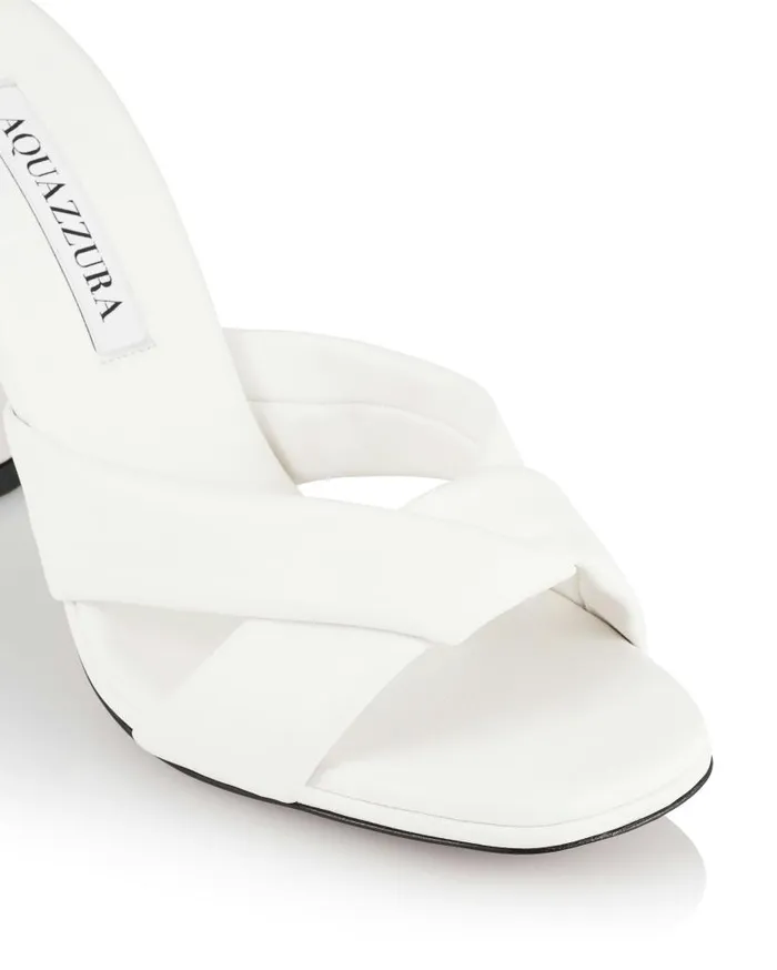 Amore Mule 95 White Women Aquazzura Sandals Amore Mule 95 White Women Aquazzura Sandals