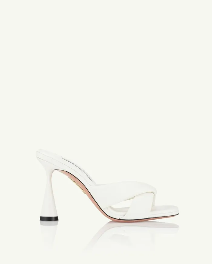 Amore Mule 95 White Women Aquazzura Sandals Amore Mule 95 White Women Aquazzura Sandals