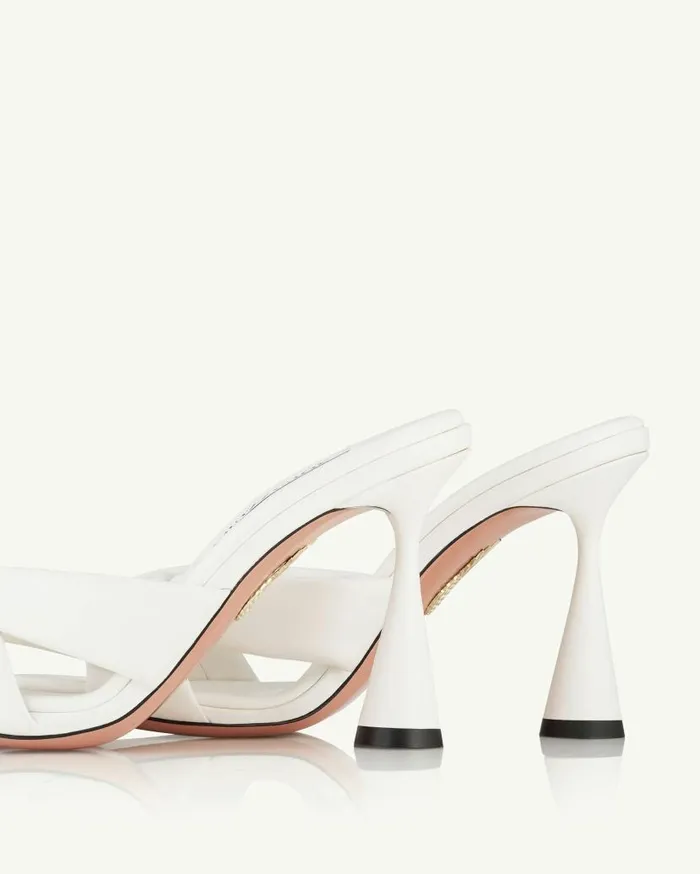 Amore Mule 95 White Women Aquazzura Sandals Amore Mule 95 White Women Aquazzura Sandals