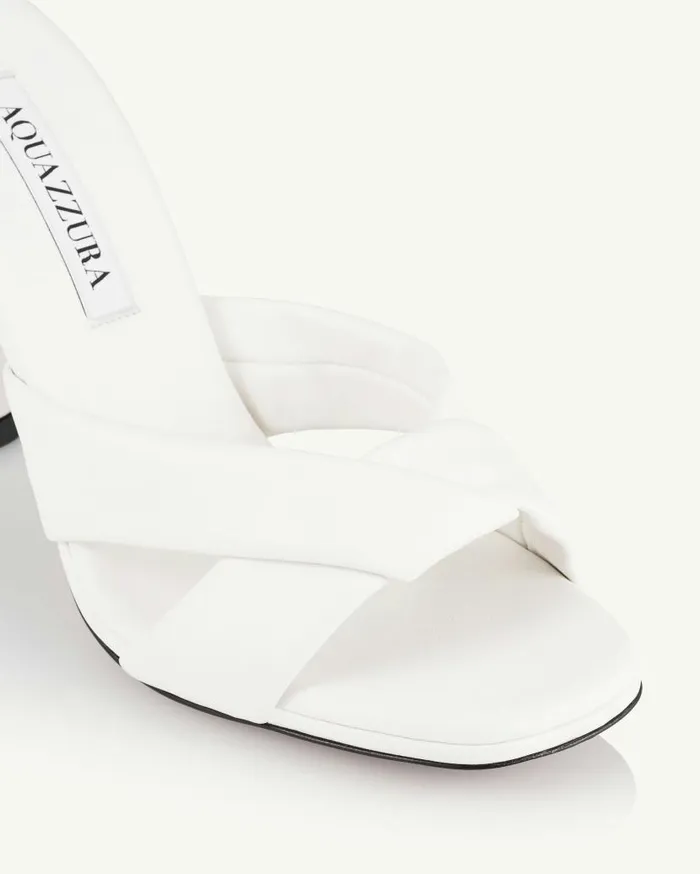 Amore Mule 95 White Women Aquazzura Sandals Amore Mule 95 White Women Aquazzura Sandals