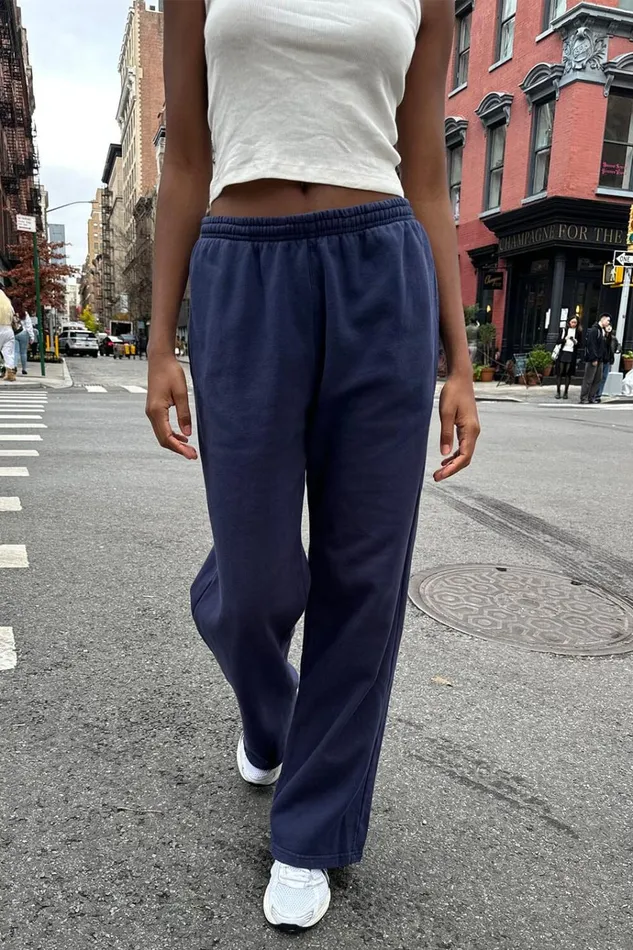 Anastia Tie Sweatpants Classic Navy Women Brandy Melville Sweatpants and Sweatshirts