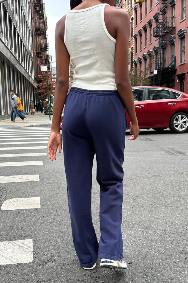 Anastia Tie Sweatpants Classic Navy Women Brandy Melville Sweatpants and Sweatshirts