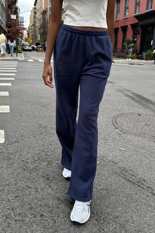 Anastia Tie Sweatpants Classic Navy Women Brandy Melville Sweatpants and Sweatshirts