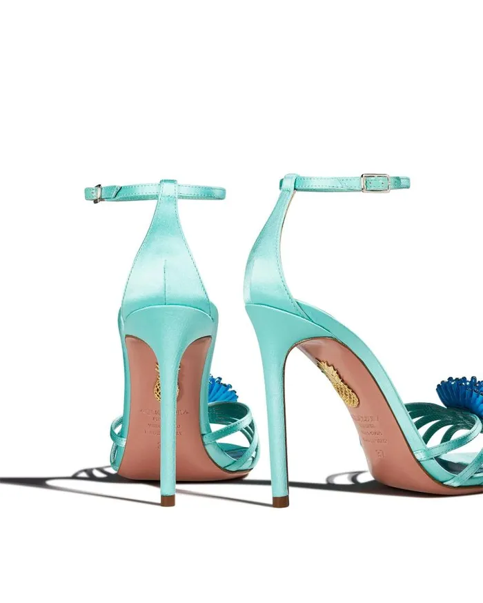 Anemone Sandal 105 Blue Women Aquazzura Sandals Anemone Sandal 105 Blue Women Aquazzura Sandals