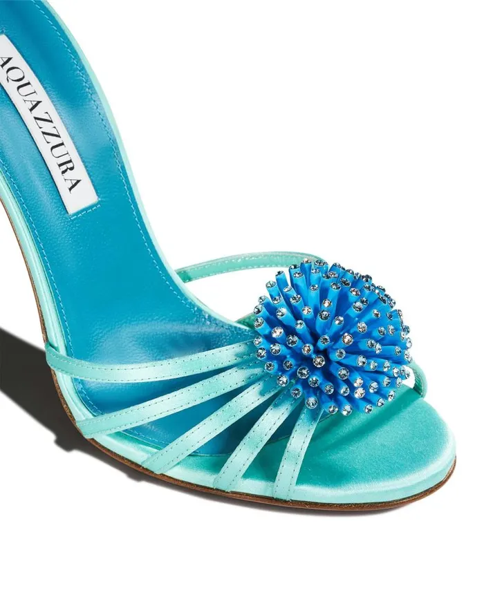 Anemone Sandal 105 Blue Women Aquazzura Sandals Anemone Sandal 105 Blue Women Aquazzura Sandals