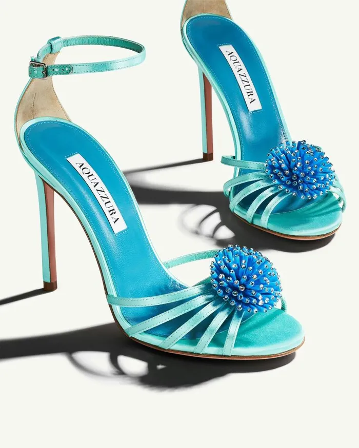 Anemone Sandal 105 Blue Women Aquazzura Sandals Anemone Sandal 105 Blue Women Aquazzura Sandals