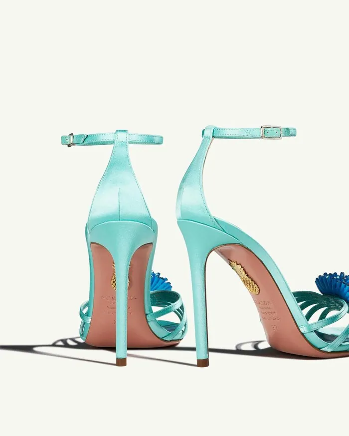 Anemone Sandal 105 Blue Women Aquazzura Sandals Anemone Sandal 105 Blue Women Aquazzura Sandals