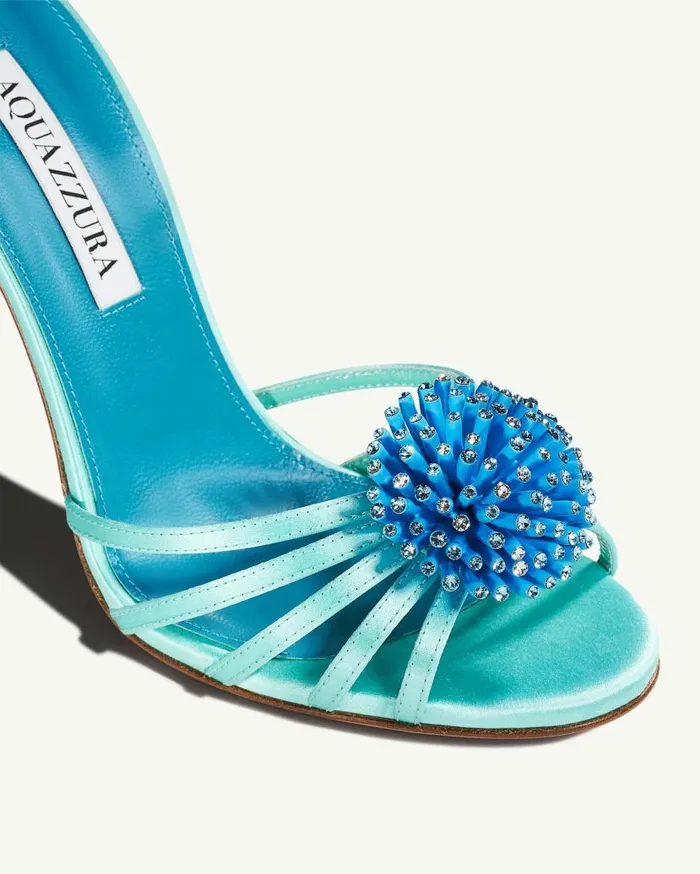 Anemone Sandal 105 Blue Women Aquazzura Sandals Anemone Sandal 105 Blue Women Aquazzura Sandals