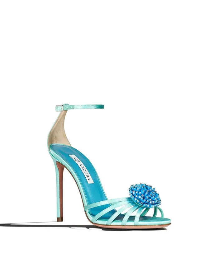 Anemone Sandal 105 Blue Women Aquazzura Sandals Anemone Sandal 105 Blue Women Aquazzura Sandals